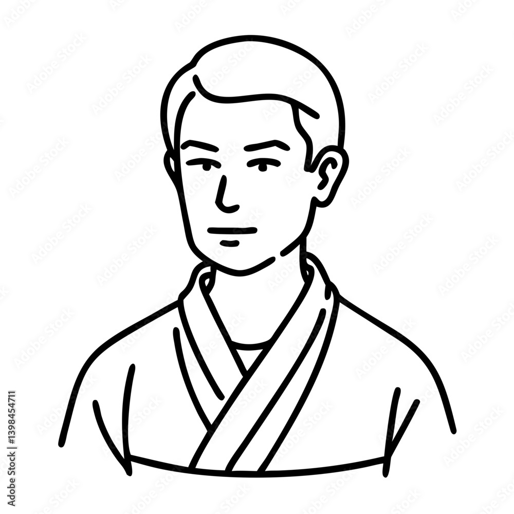 Vector Illustration Man Portrait in Traditional Clothing for Art Projects or Avatars Vector Illustration Man Portrait in Traditional Clothing for Art Projects or Avatars