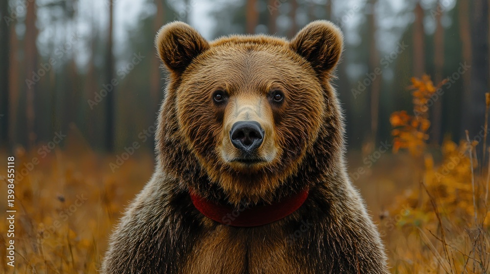 Obraz premium Majestic Brown Bear in Autumn Forest
