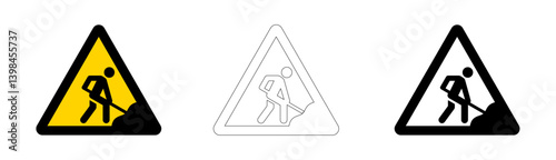Caution Men at Work Traffic Sign