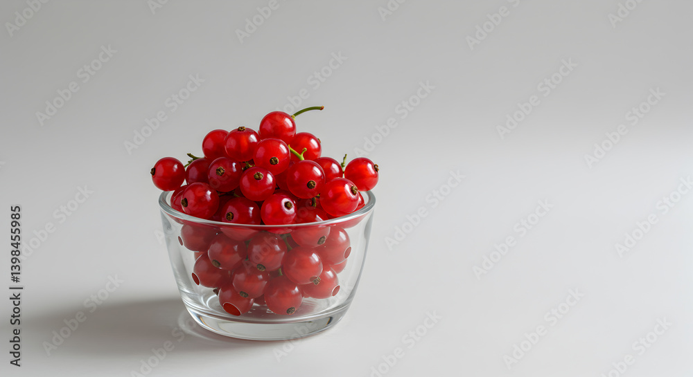 Red Currants in a Glass Bowl on a Clean Background Photography Red Currants in a Glass Bowl on a Clean Background Photography