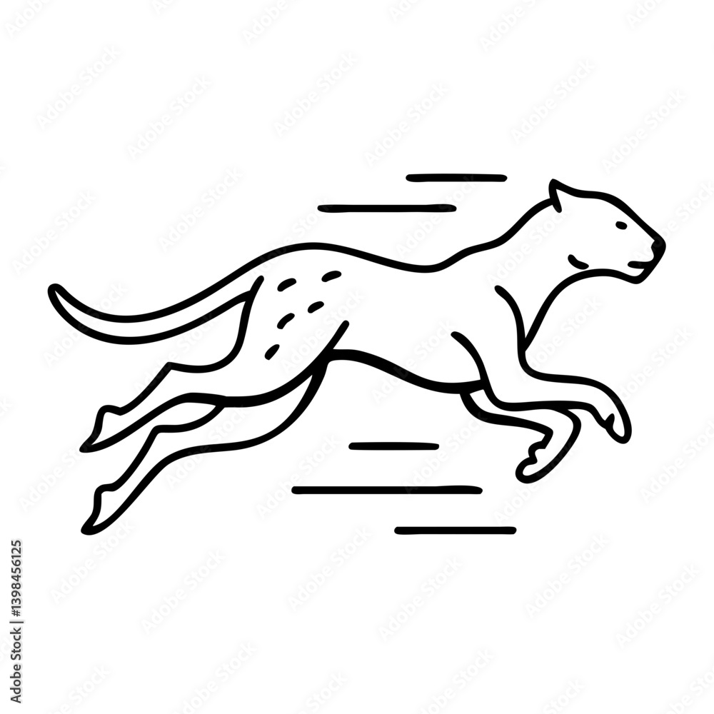 Fototapeta premium Cheetah in Motion Vector for Wildlife Art and Design Projects