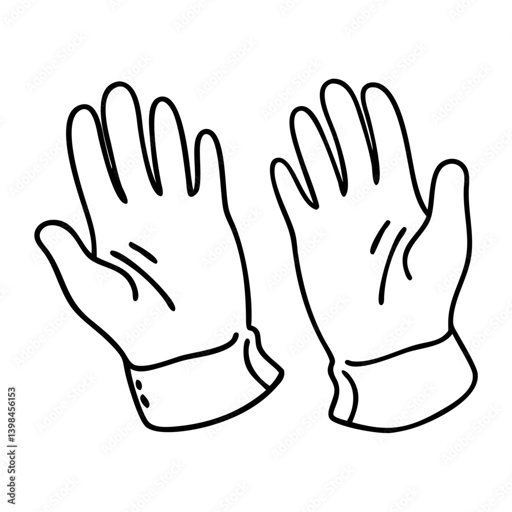 Obraz premium Vector Illustration of Simple Protective Gloves for Safety and Hygiene