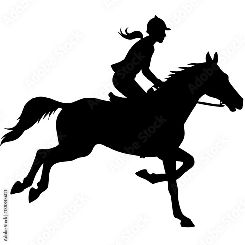Horseback Riding Silhouette Equestrian Vector Illustration for Sports and Design Projects