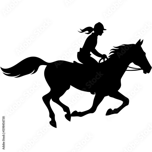 Horse Riding Silhouette Woman Equestrian Vector Art for Design and Decoration