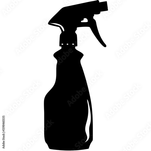 Vector Silhouette Spray Bottle Illustration for Cleaning and Design Projects