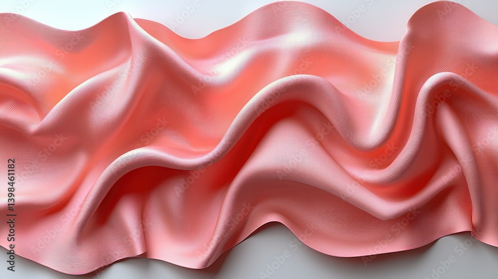 Fototapeta premium Abstract Pink Fabric Drapery: A Study in Texture and Light