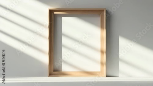 Slim wooden video frame set against a white background. Product featuring a clipping path. Modern minimalist frame ideal for an advertising backdrop and videography idea.