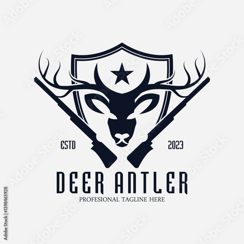 deer hunter icon vector illustration template design logo template