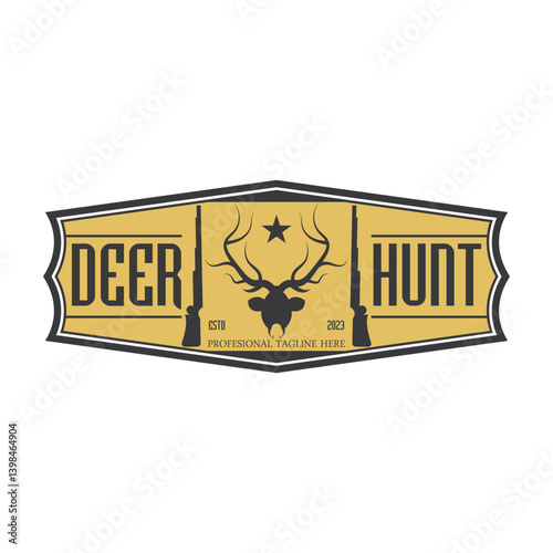 deer hunter icon vector illustration template design logo template