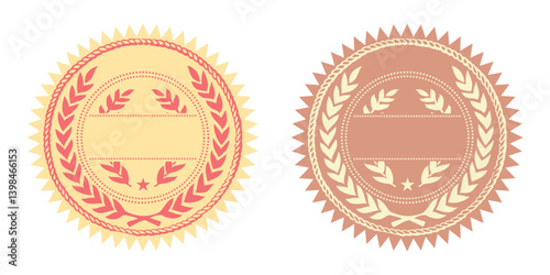 Medal for the certificate of achievement. Award seal. Medal badge. Empty template. Vector illustrations EPS 10