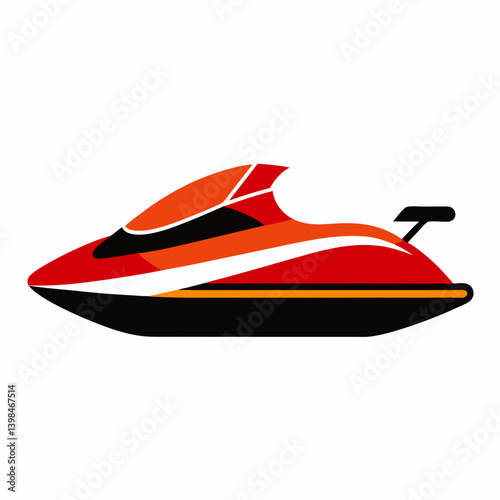 Jet Ski Water Sport Vector Illustration Dynamic Design for Summer and Adventure Projects