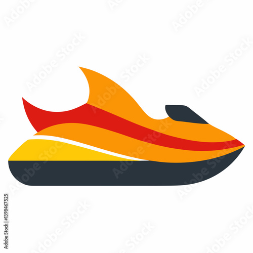 Jet Ski Water Sport Vector Illustration Dynamic Design for Summer and Adventure Projects