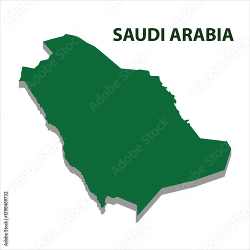 3D Saudi Arabia Map High Resolution Isometric Country Illustration for Geographic and Travel Design