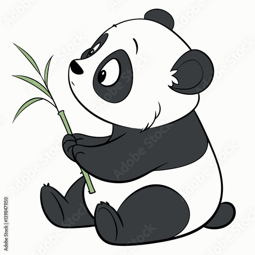 Baby Panda Vector Design in Soft Gray for Children�s Product Branding in Scalable Format photo