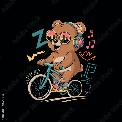 Bear riding bike