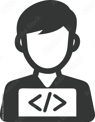 Silhouette Person Holding Sign with Code on Transparent Background