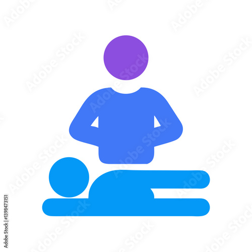 Chiropractor performing therapy on patient in flat design   