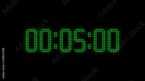 animated 60 minute timer animation running from 00 to 60 minutes. animation video footage isolated on alpha channel(transparent) background.