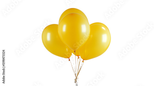 a bunch of yellow balloons on a transparent background, PNG image, PNG file, Generative art.