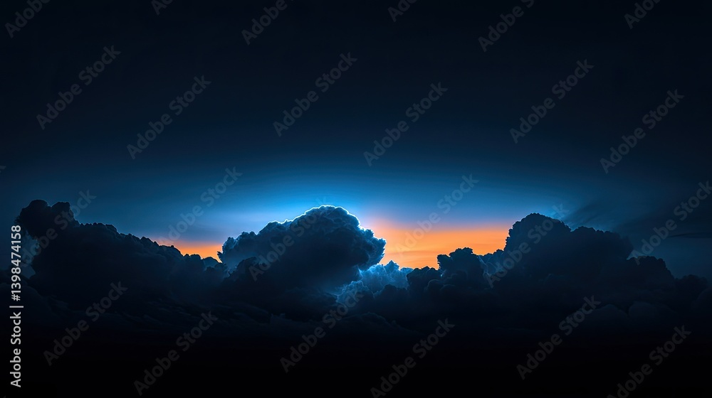 Cloudy sky with sunlight peeking through the atmospheric conditions Cloudy sky with sunlight peeking through the atmospheric conditions