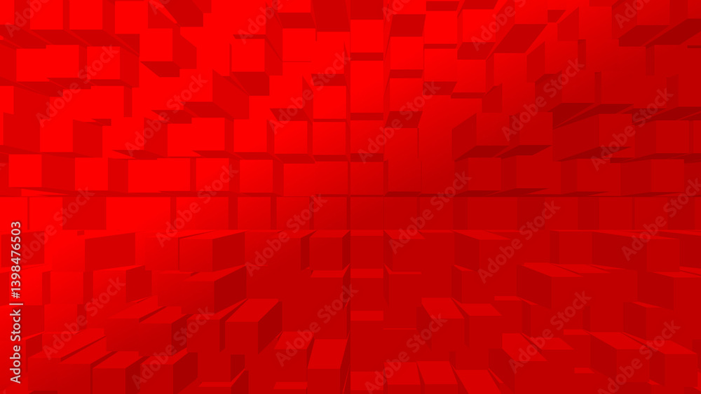 Red 3D cube background with abstract geometric depth and futuristic perspective. Perfect for tech, modern design, digital art, or business presentation themes. Red 3D cube background with abstract geometric depth and futuristic perspective. Perfect for tech, modern design, digital art, or business presentation themes.