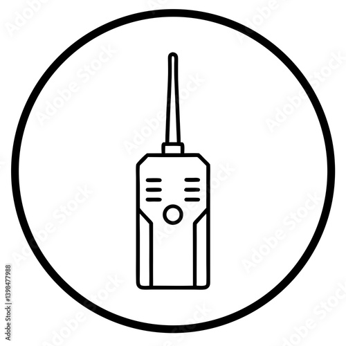 Minimal Handheld Radio Communication Device Mascot Logo in Circle Design