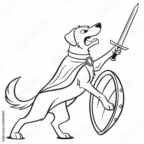 warrior dog coloring page