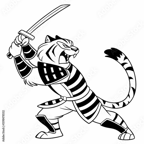 warrior tiger coloring page