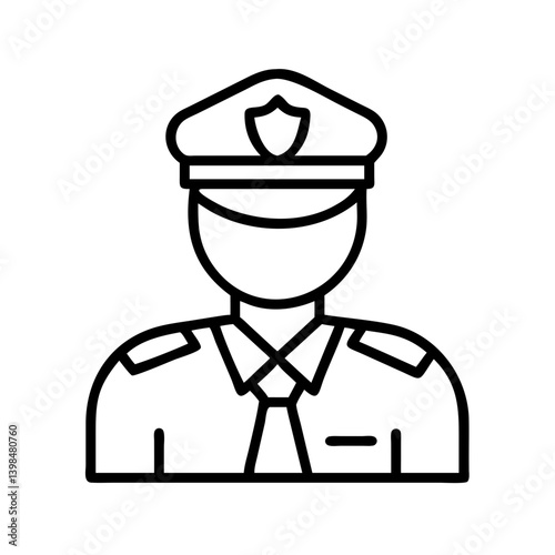 Police officer icon vector illustration, law enforcement agent outline symbol design template, eps