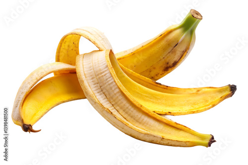  banana peel isolated on white background PNG. GENERATIVE AI