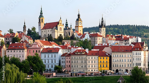 Wallpaper Mural Colorful European Cityscape With Historic Buildings And Red Roofs Torontodigital.ca