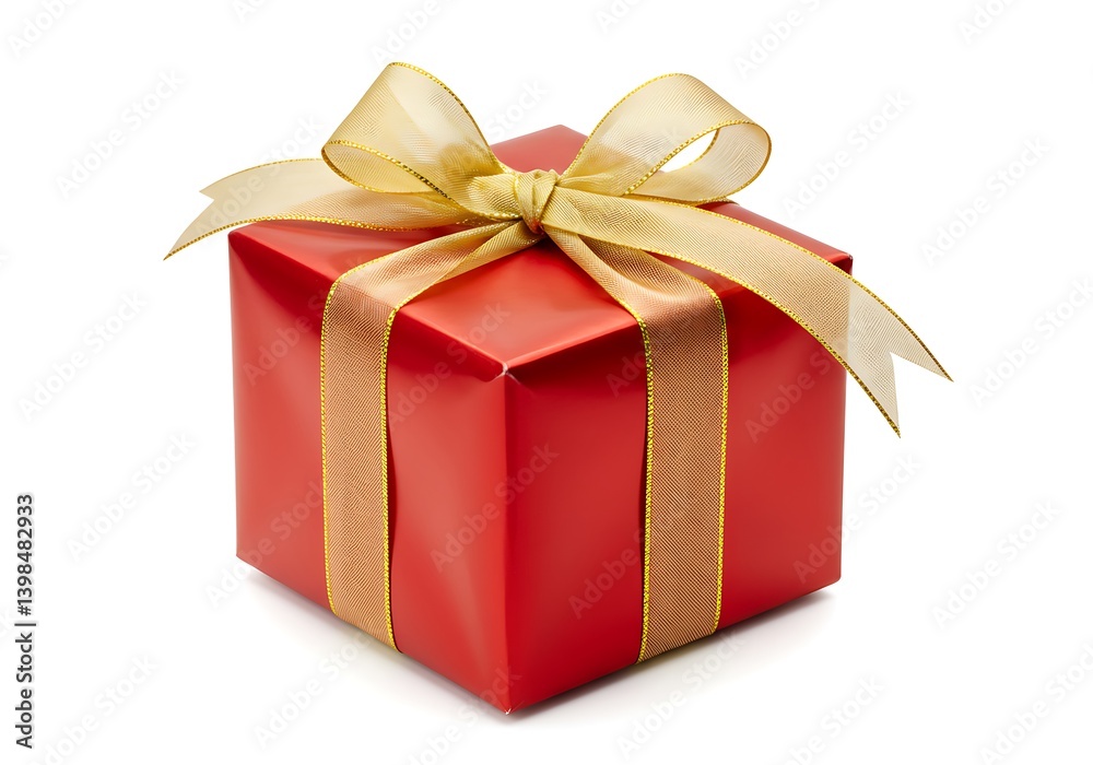 Obraz premium Red gift box with ribbon