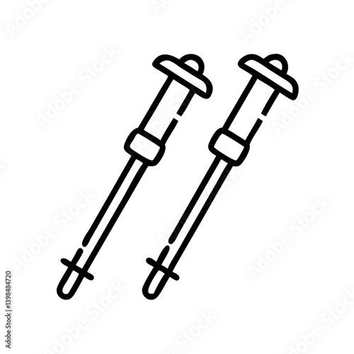 Vector illustration of two dropper pipettes for chemistry lab or medical research equipment labware