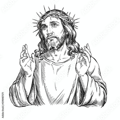 Jesus line art