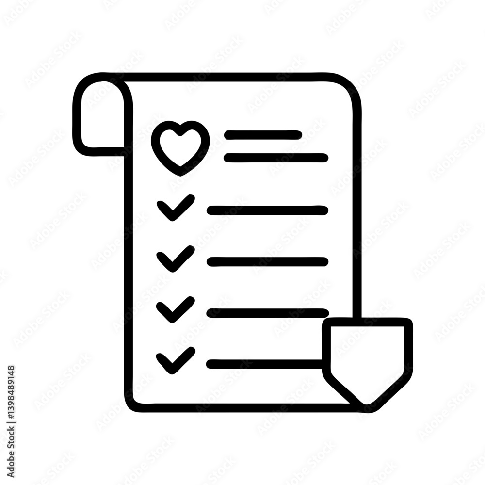 Checklist with heart icon vector, task list, to do list, project management, planning icon Checklist with heart icon vector, task list, to do list, project management, planning icon