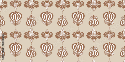Seamless pattern of decorative floral retro design elements, vector background, paper, fabric, wallpaper, textile