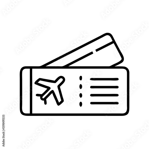 Airplane ticket flight travel boarding pass vector illustration for travel and vacation plan