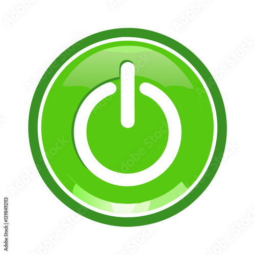 green power button icon, green power button vector illustration-simple illustration of green power button, perfect for green power button logos and icons