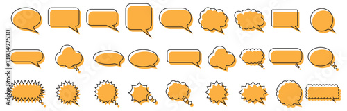 Minimal orange talk and thought bubbles