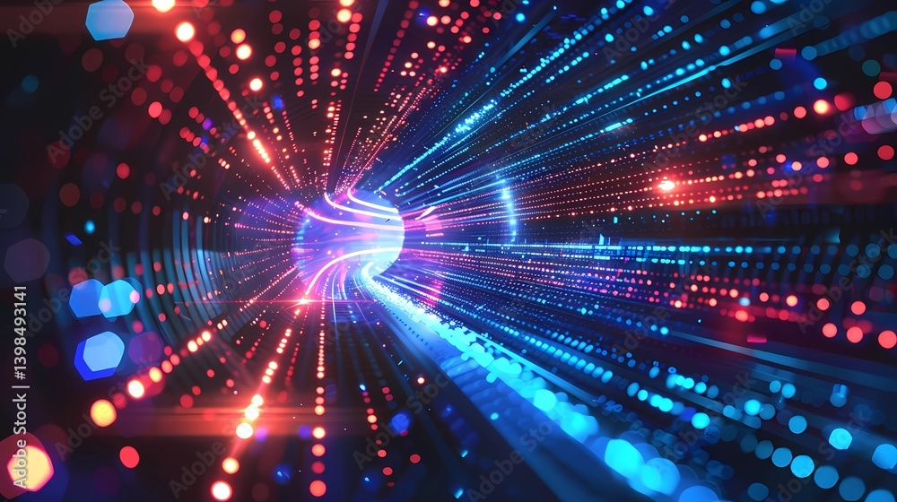 A digital Data Flow Vector Background, Big Data Technology Lines, 5G Wireless Data Transmission, High Speed Light Trails, Generative AI illustrations. A digital Data Flow Vector Background, Big Data Technology Lines, 5G Wireless Data Transmission, High Speed Light Trails, Generative AI illustrations.