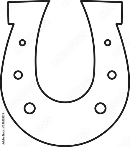 Horseshoe Silhouette Icon – Lucky Charm Vector Illustration
