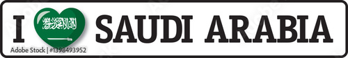 I love Saudi Arabia bumper sticker with heart shaped flag