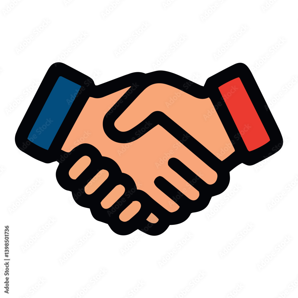 Handshake icon symbolizes unity, cooperation, and trust — perfect for visuals on Labor Day, teamwork, civic solidarity, and collaborative efforts in American work culture and celebration