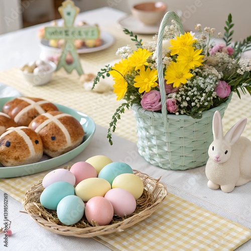 Obraz na płótnie easter table setting w salonie
