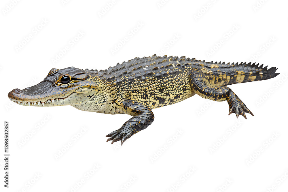 Naklejka premium a photo of an alligator on a transparent background, PNG image, PNG file, Generative art.