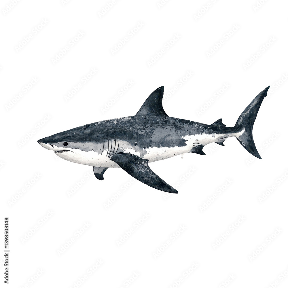 Naklejka premium Shark isolated on white background
