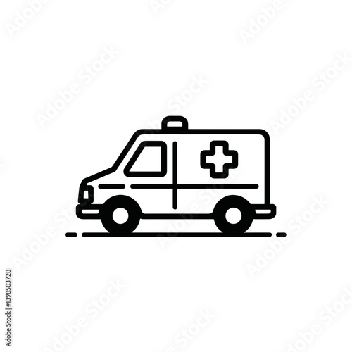 Wallpaper Mural Ambulance icon in simple style with black lines   Torontodigital.ca