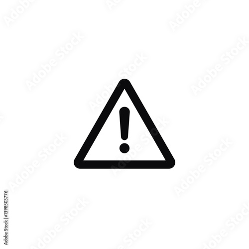 Warning Icon in Minimalist Style on White Background  