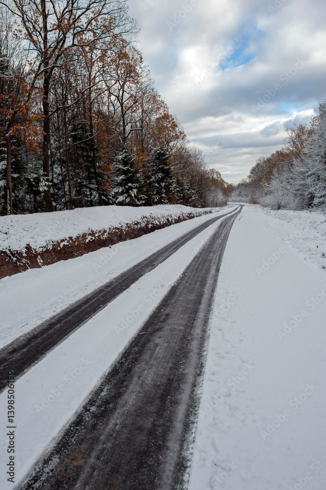 Winter landscape in the mountains, snowy winter landscapes, frosty mornings Winter landscape in the mountains, snowy winter landscapes, frosty mornings