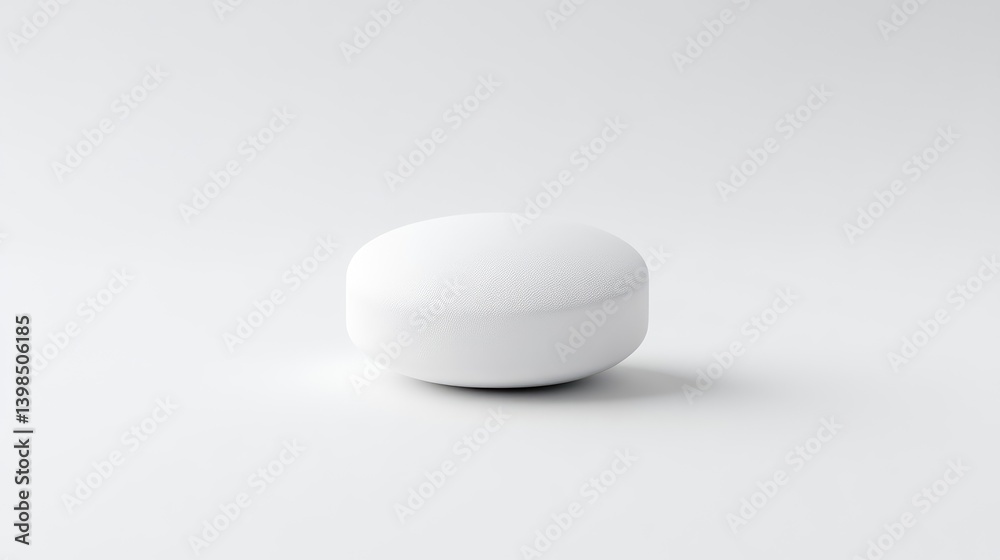 Single, smooth, white, round object Single, smooth, white, round object